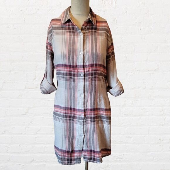 Simply Vera by Vera Wang Button Up Shirt Dress with POCKETS! Size XS - Picture 1 of 7